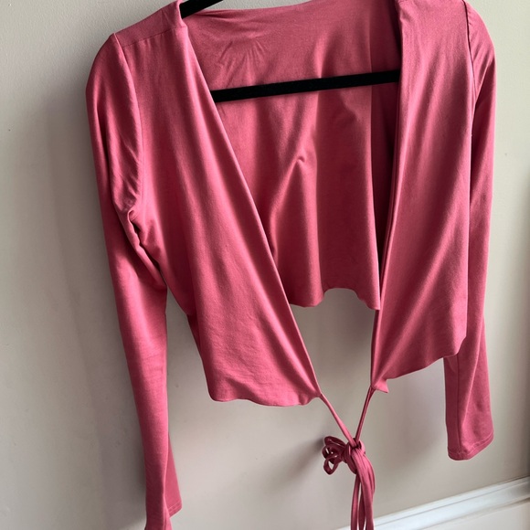 2 pieces! AYM Audrey midi dress and ballet bamboo wrap top in mauve pink - Picture 9 of 11